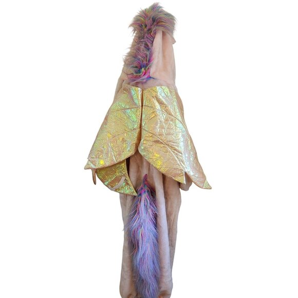 Plush Unicorn Costume W/ Holographic Wings & Horn Fits 5-7 Tall Polyester/Acryli - Picture 3 of 5